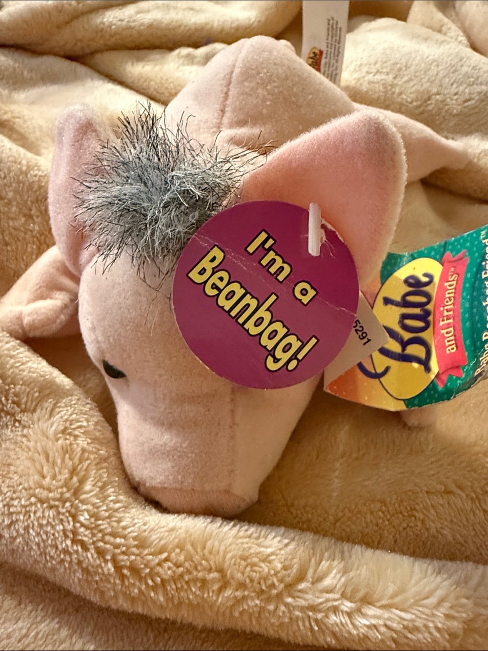 Vintage Babe and Friends Plush Pig Beanbag with Tag